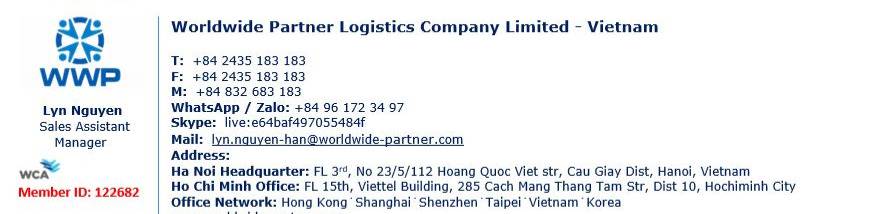 Công ty TNHH Worldwide Partner Logistics Việt Nam