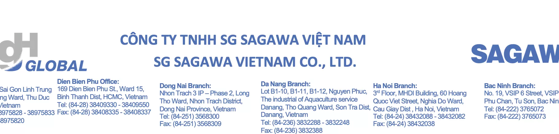 SG SAGAWA VIETNAM CO,. LTD - HANOI BRANCH