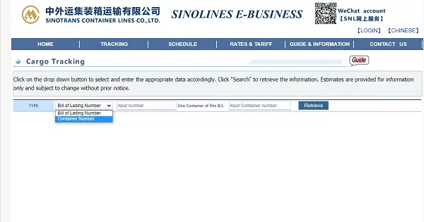 Sinotrans-tracking-xem-thong-tin-lo-hang đi qua Sinotrans