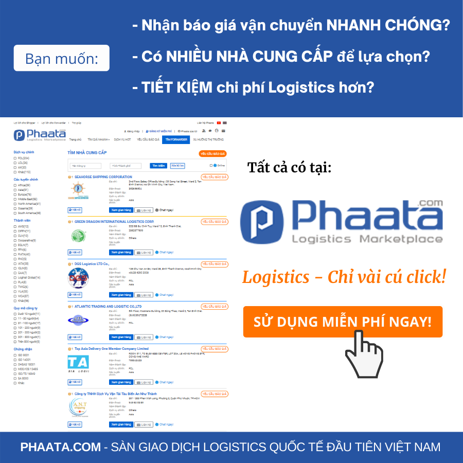 Phaata.com - Sàn giao dịch Logistics Quốc tế Đầu tiên Việt Nam