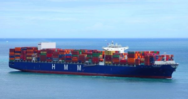 A container ship of HMM