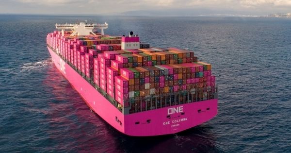 A container ship of ONE
