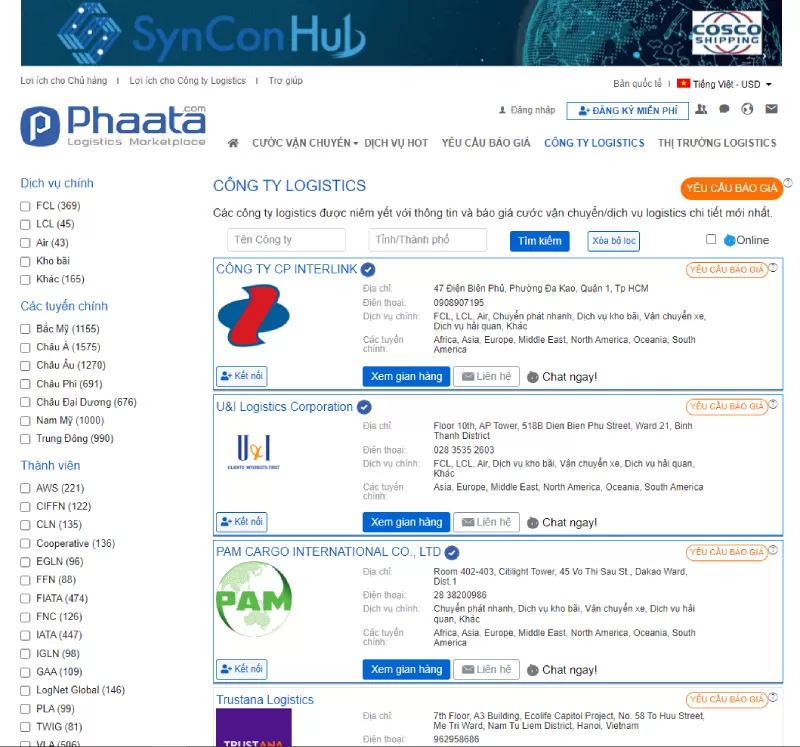 Sàn giao dịch logistics Phaata