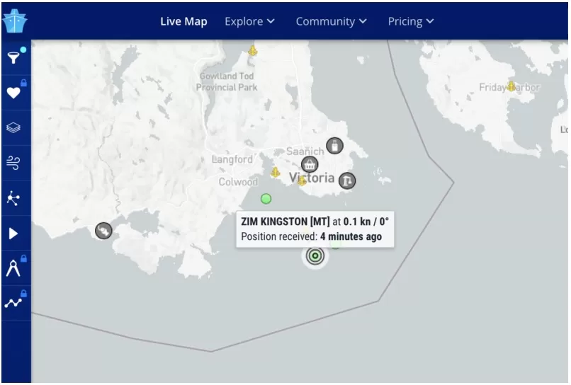Vị trí hiện tại của tàu Zim Kingston