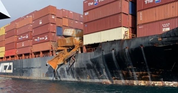 Damaged containers on board Zim Kingston